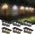 AUMIO Solar Fence Lights Outdoor Waterproof, 6 Pack Solar Deck Lights with Warm White and Cool White Modes, LED Solar Step Lights for Fence Deck, Stairs, Backyard, Patio, Walkway, Garden Outdoor Decor